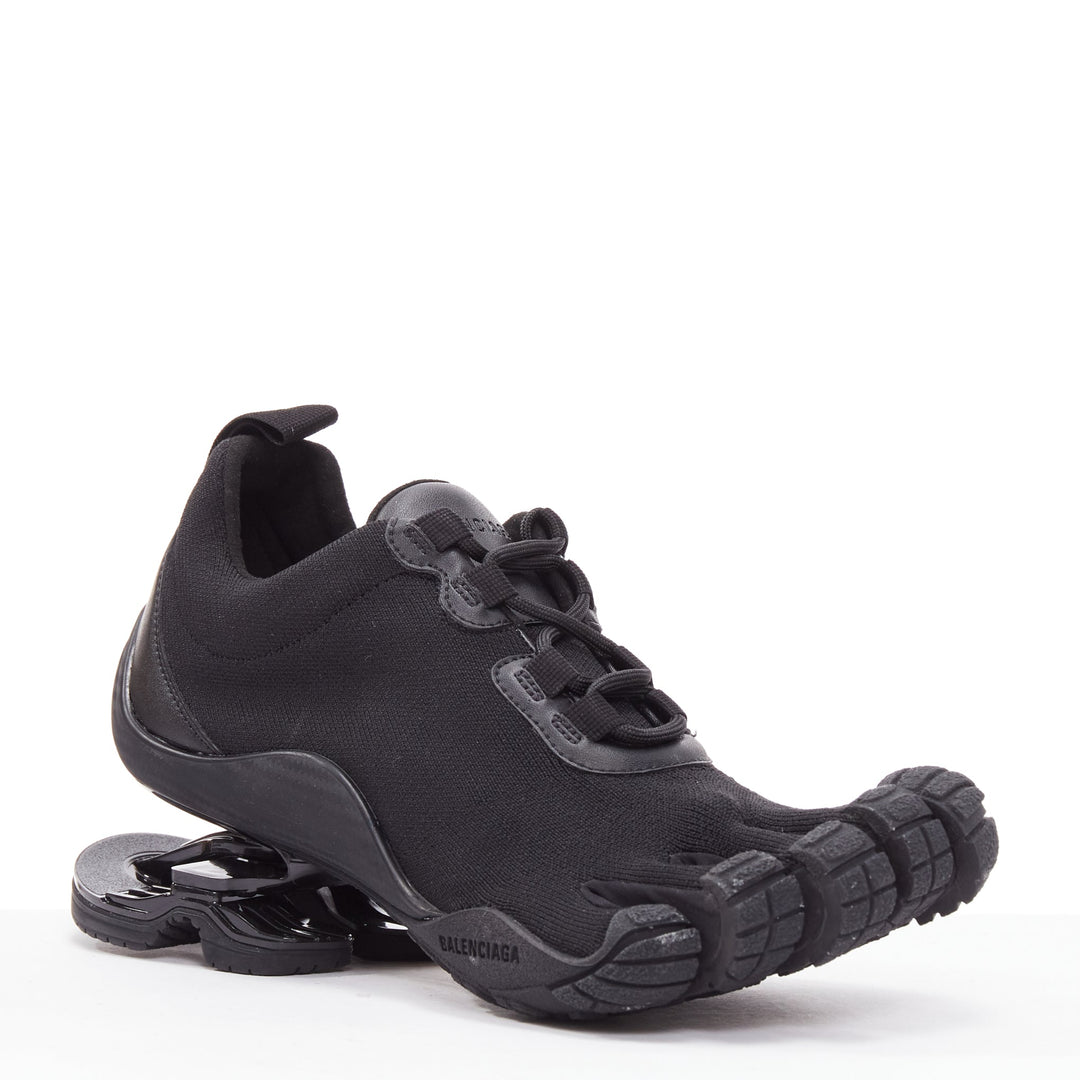 BALENCIAGA Vibram Toe black technical 5-toe suspension heel sneakers EU37