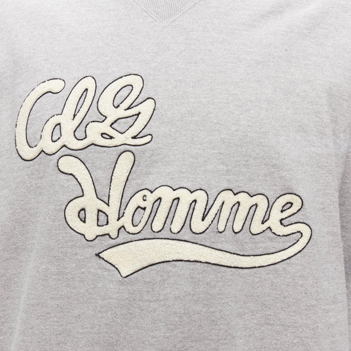 COMME DES GARCONS 2021 grey cotton white logo varsity sweatshirt M