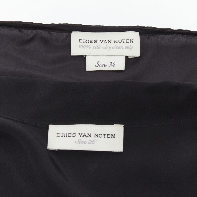 DRIES VAN NOTEN 2012 gold oriental crane embroidery shift dress FR36 S