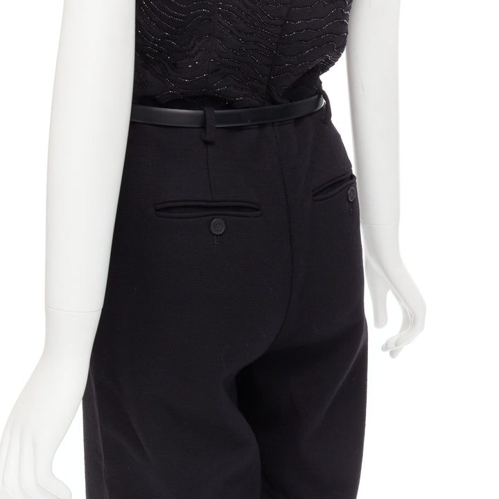 JASON WU 2014 Runway black bead embellished boned corset belted jumpsuit US2 XS