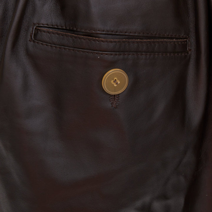 FORTE FORTE Parrrs chocolate brown leather paperbag waist shorts Sz.1 S