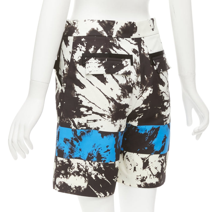 ALEXANDER WANG Runway  blue black white geometric Bermuda shorts US0 XS
