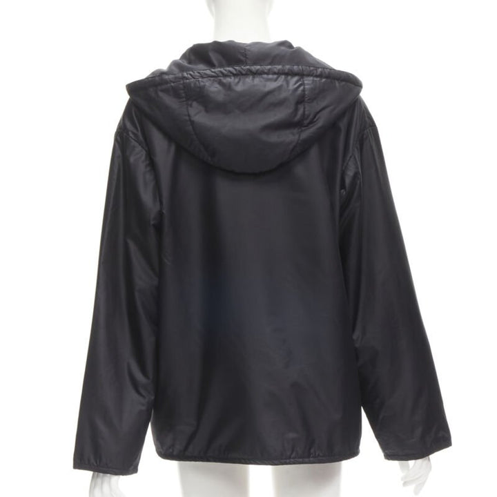 HELMUT LANG black hooded pocketed cutout armhole jacket IT40 S