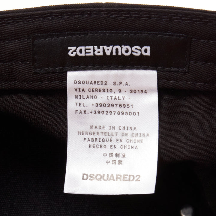 DSQUARED2 black cotton clear star crystals dean dan caten cap