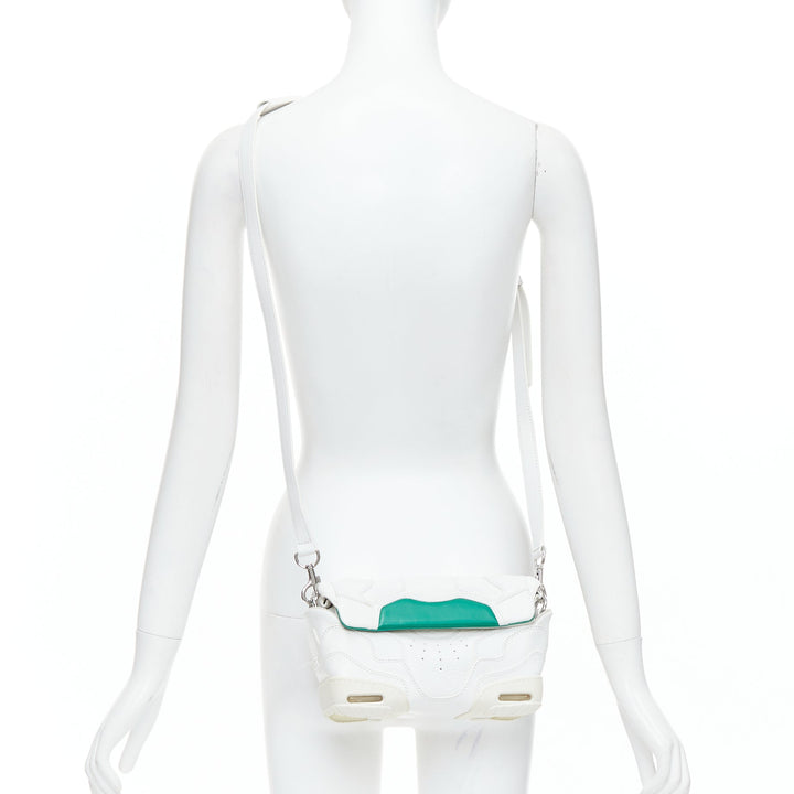 ALEXANDER WANG Runway Sneaker white green leather clutch crossbody bag