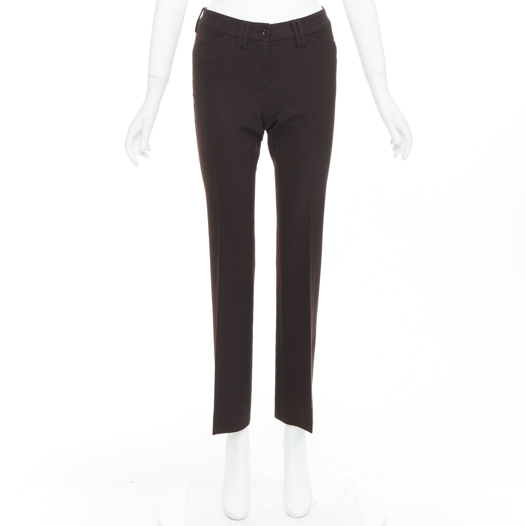 DOLCE GABBANA Vintage dark brown cropped pants IT36 XXS