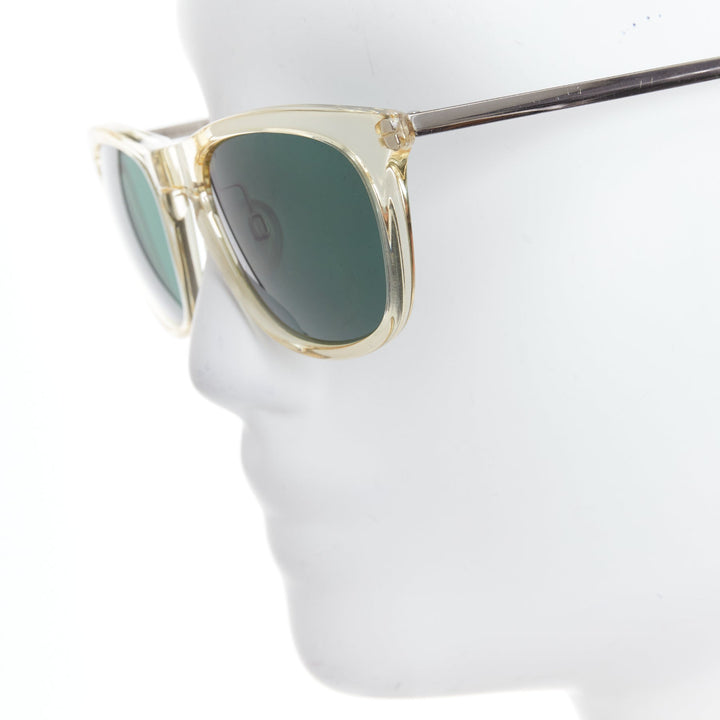 MAISON MARGIELA MMM06LBR clear plastic frame silver cable temple sunglasses