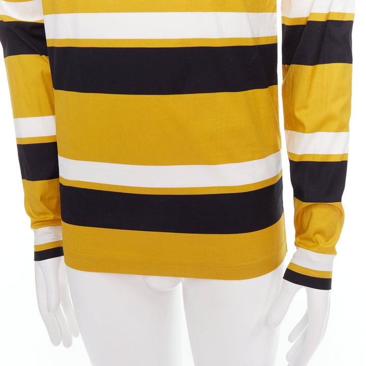 PRADA 2011 Special Edition yellow black white stripe bateau neck sailor shirt S