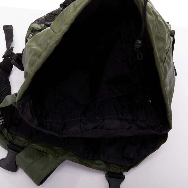 ZUCCA green nylon black plastic buckles strapped cargo flap backpack