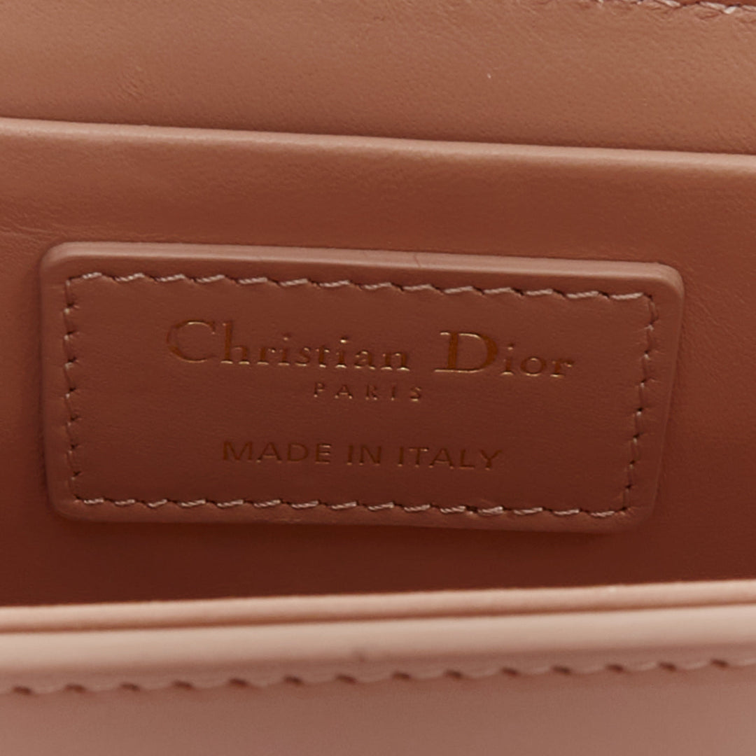 CHRISTIAN DIOR 30 Montaigne Box Mini nude leather gold CD buckle crossbody bag
