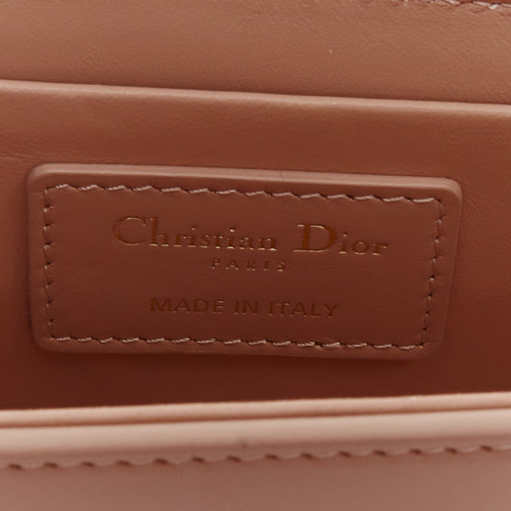 CHRISTIAN DIOR 30 Montaigne Box Mini nude leather gold CD buckle crossbody bag