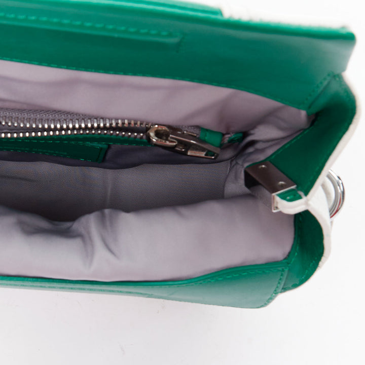 ALEXANDER WANG Runway Sneaker white green leather clutch crossbody bag
