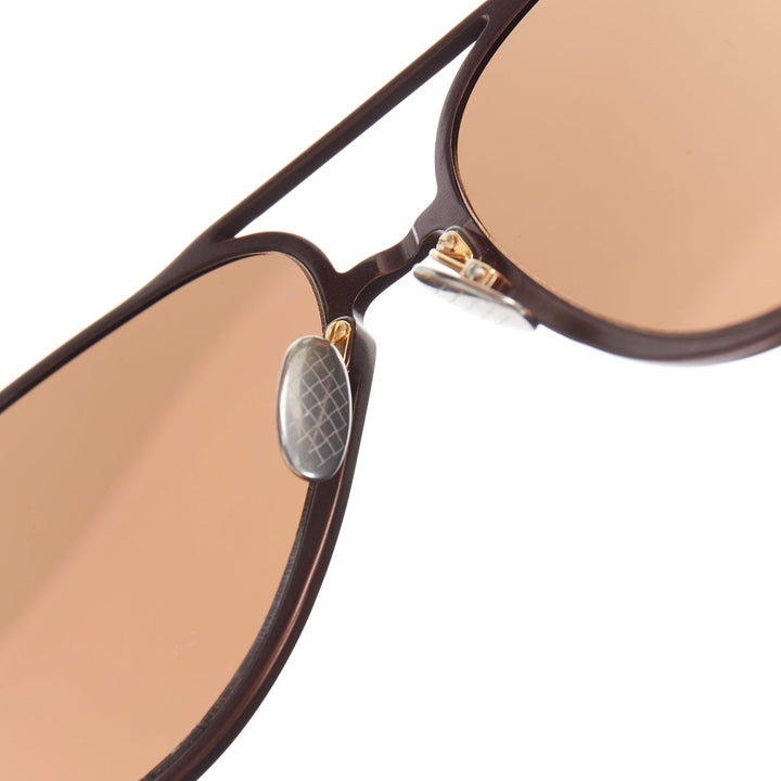 BOTTEGA VENETA BV0212S brown logo aluminium aviator sunglasses