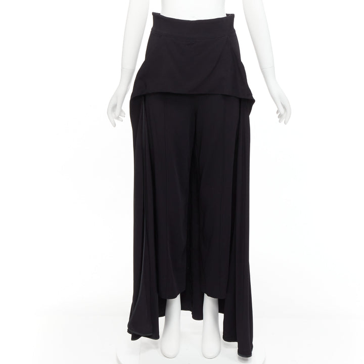 MATICEVSKI 2019 Manner black viscose blend skirt front cropped trousers  AU10 L