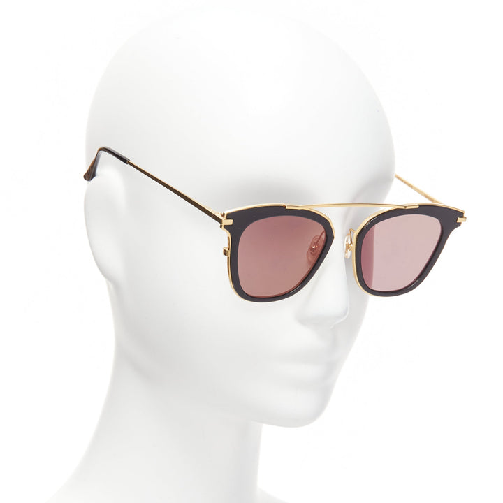 GENTLE MONSTER TOME Supernature gold black cateye reflective purple sunglasses