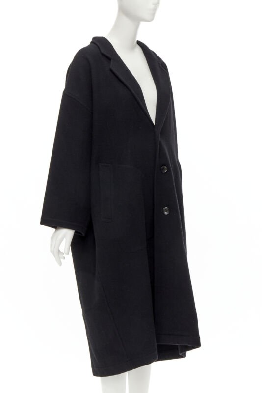 rare COMME DES GARCONS Vintage 1980's Dinosaur jagged cut out draped  coat M