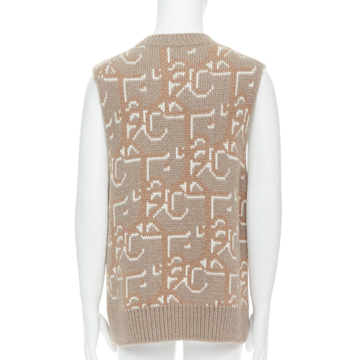 DIOR Travis Scott Cactus Jack 2022 beige 100% cashmere oblique vest sweater M