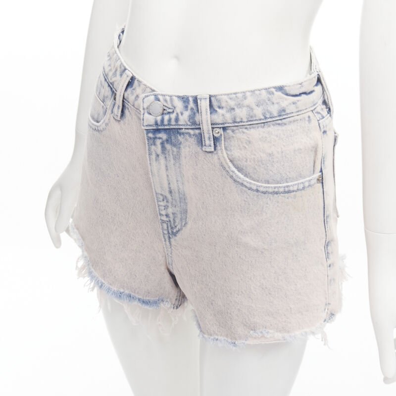 ALEXANDER WANG Bite High Rise orange acid washed denim high waisted shorts 25"