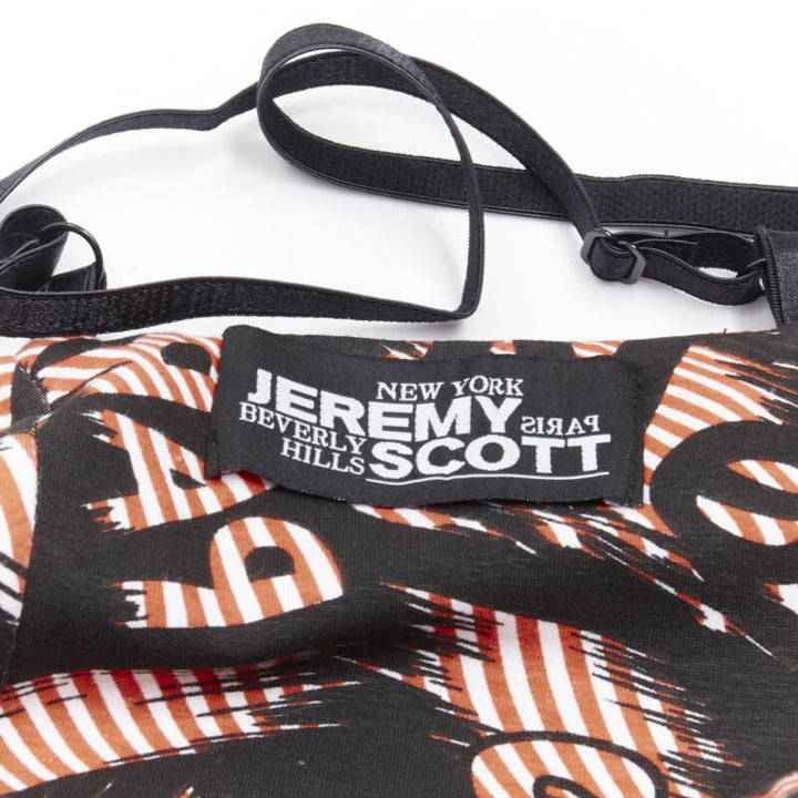 JEREMY SCOTT orange X-ray New York City Names strappy mini dress