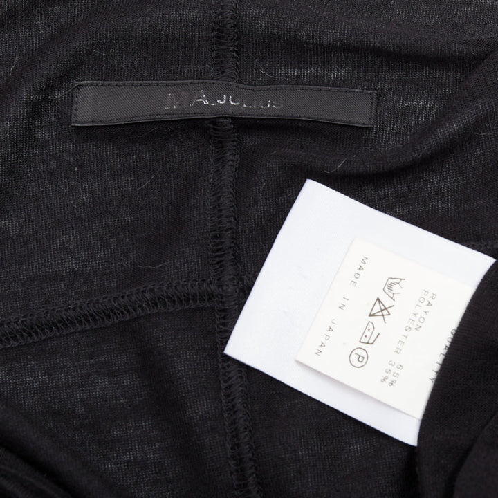 MA JULIUS 2014 black draped deep scoop neck layered tank top JP2 M