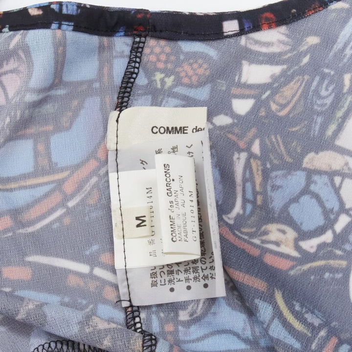 Runway COMME DES GARCONS Vintage 1990 Church Stained Glass print jumpsuit M