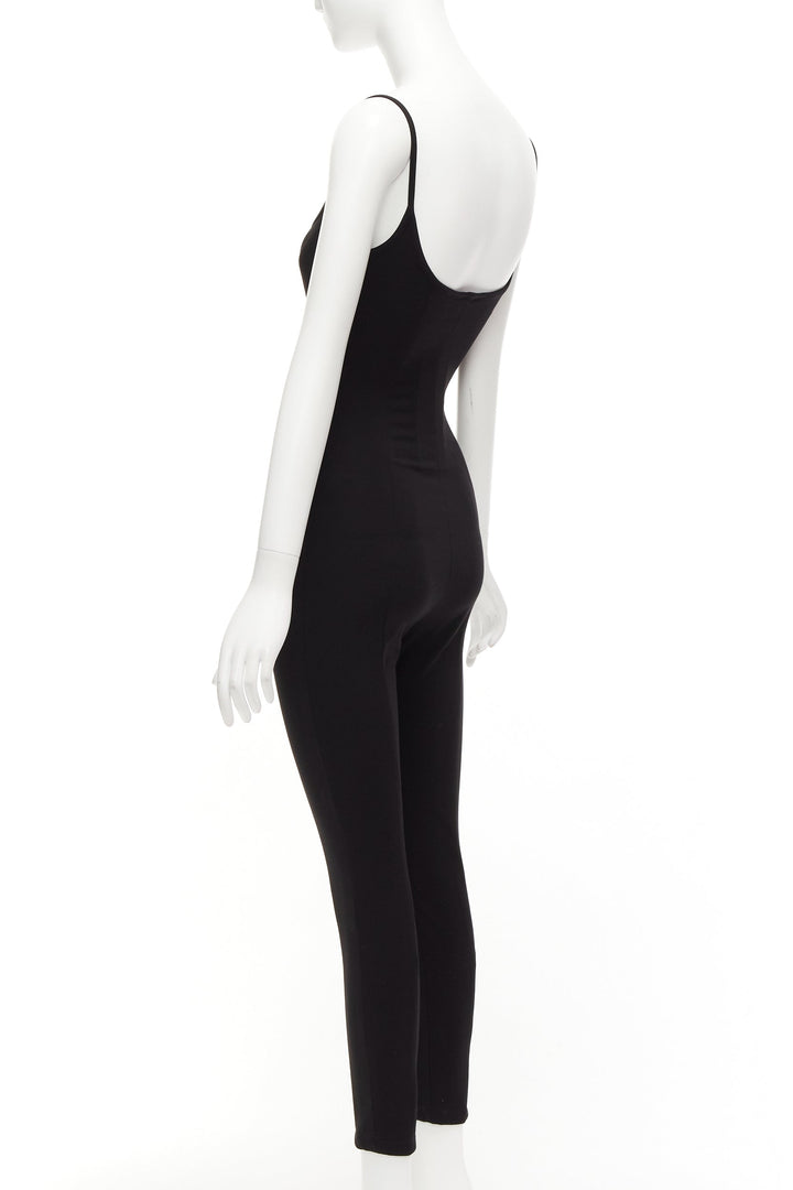 PARIS GEORGIA black sweetheart underwire neckline skinny jumpsuit US0 XS