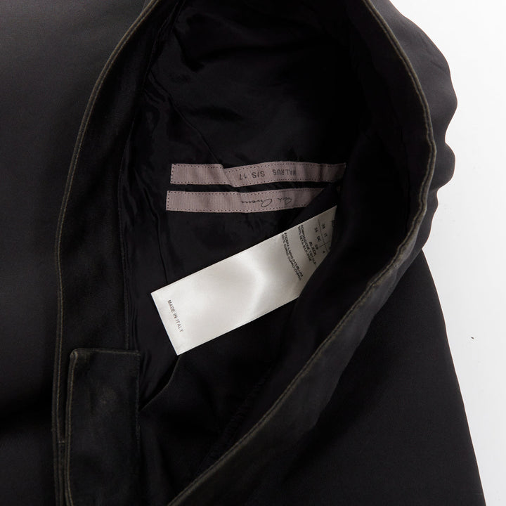 RICK OWENS 2017 Walrus 100% silk black draped high low skort skirt IT38 XS