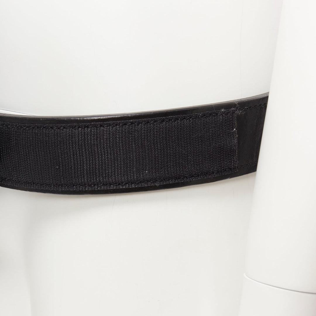OLD CELINE Phoebe Philo black leather magic tape minimal classic wide belt M