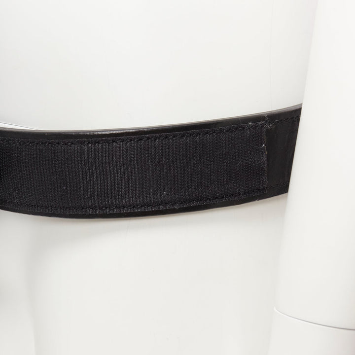 OLD CELINE Phoebe Philo black leather magic tape minimal classic wide belt M