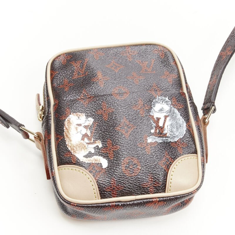 rare LOUIS VUITTON 2018 Runway Catogram Paname PM monogram crossbody camera bag