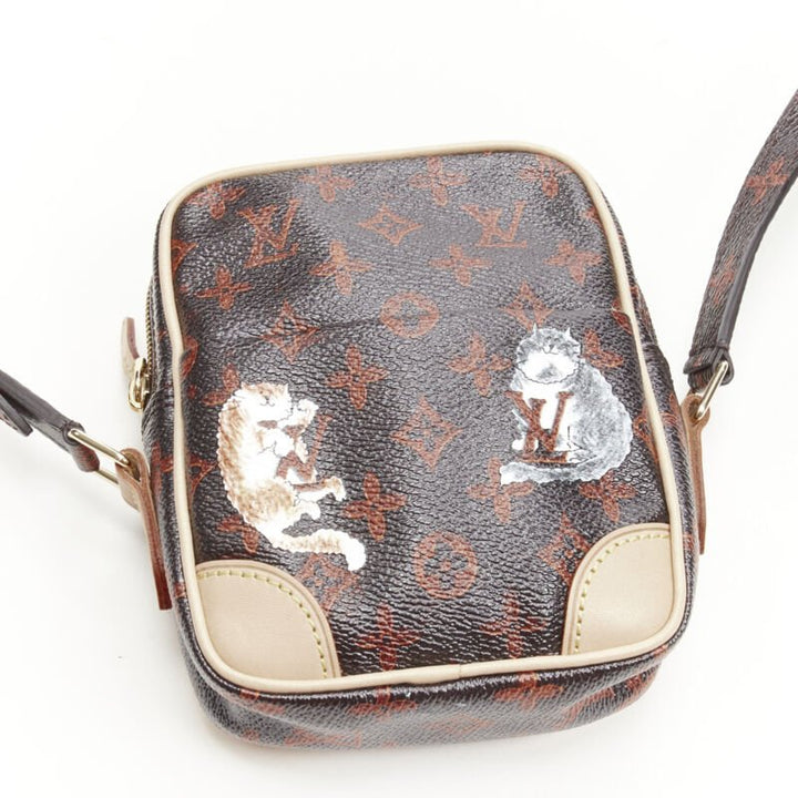 rare LOUIS VUITTON 2018 Runway Catogram Paname PM monogram crossbody camera bag