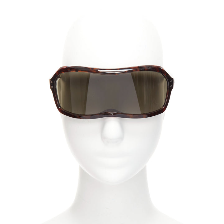 rare MAISON MARTIN MARGIELA Incognito brown tortoise shield visor sunglasses
