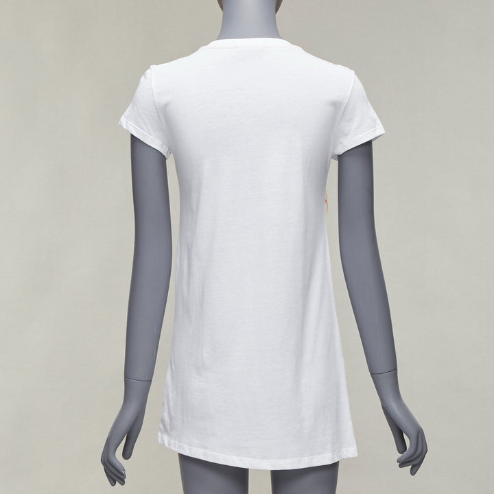 FENDI KIDS Angry Monster Butterfly applique white cap sleeve long tshirt 12Y XS