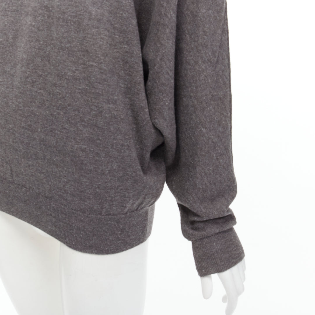 GIVENCHY Riccardo Tisci gold metal shoulder bar cuff grey wool alpaca sweater S