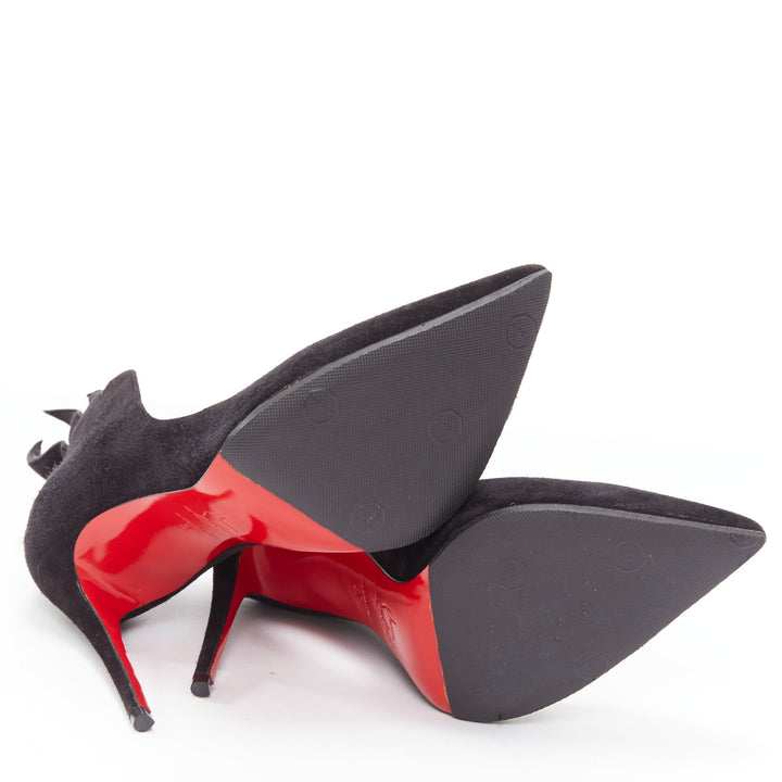 CHRISTIAN LOUBOUTIN Victorina Flame black suede stiletto pigalle pump EU37