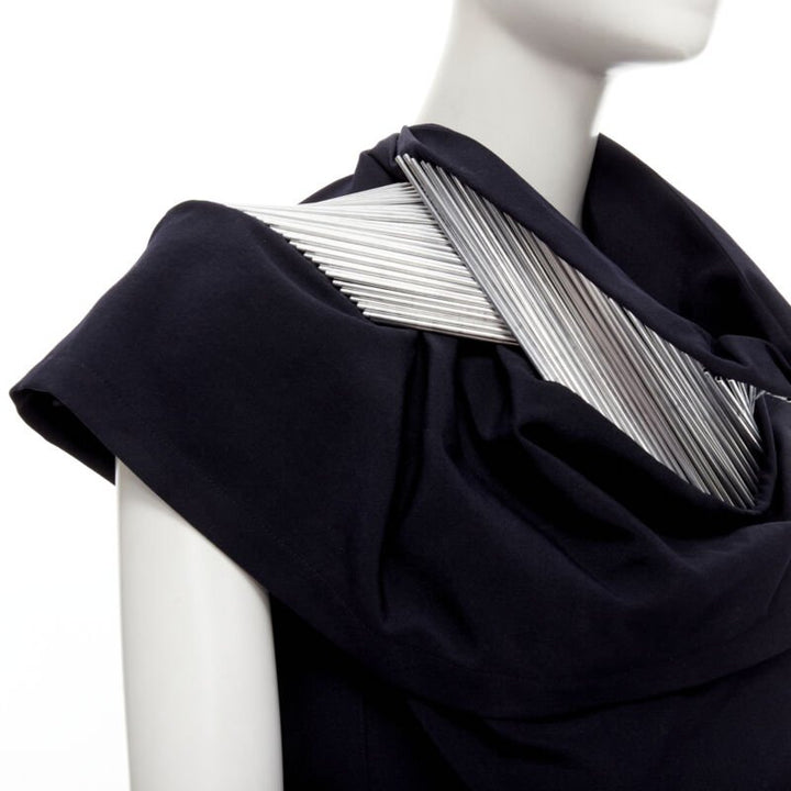 rare JUNYA WATANABE Vintage 1998 Runway silver architectural metal collar top S