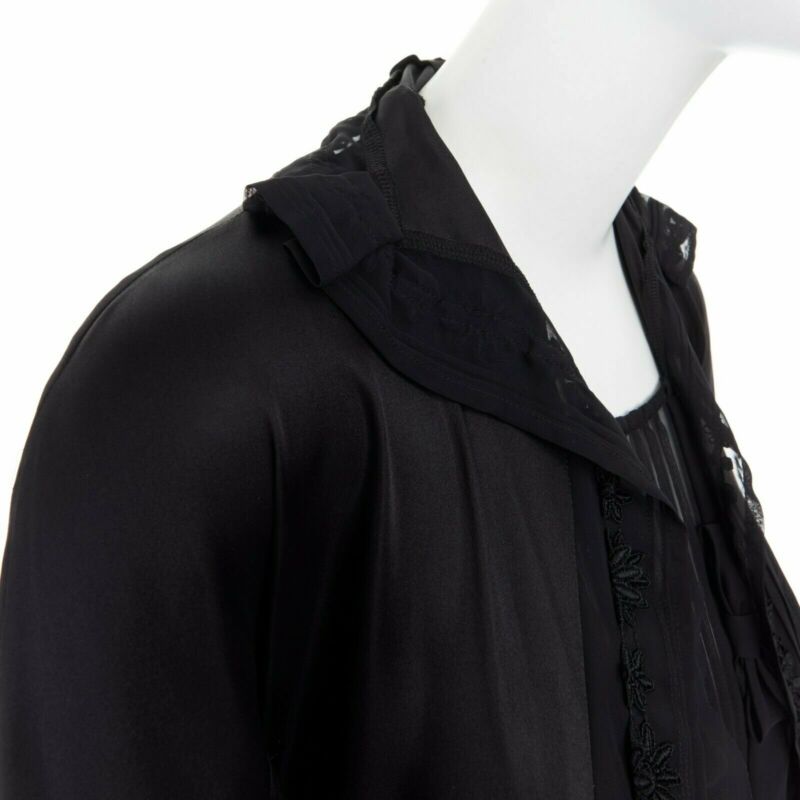 runway COMME DES GARCONS Broken Bride AW05 black victorian ruffle silk dress S