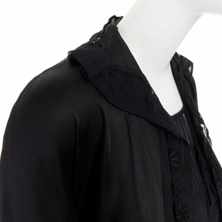 runway COMME DES GARCONS Broken Bride AW05 black victorian ruffle silk dress S