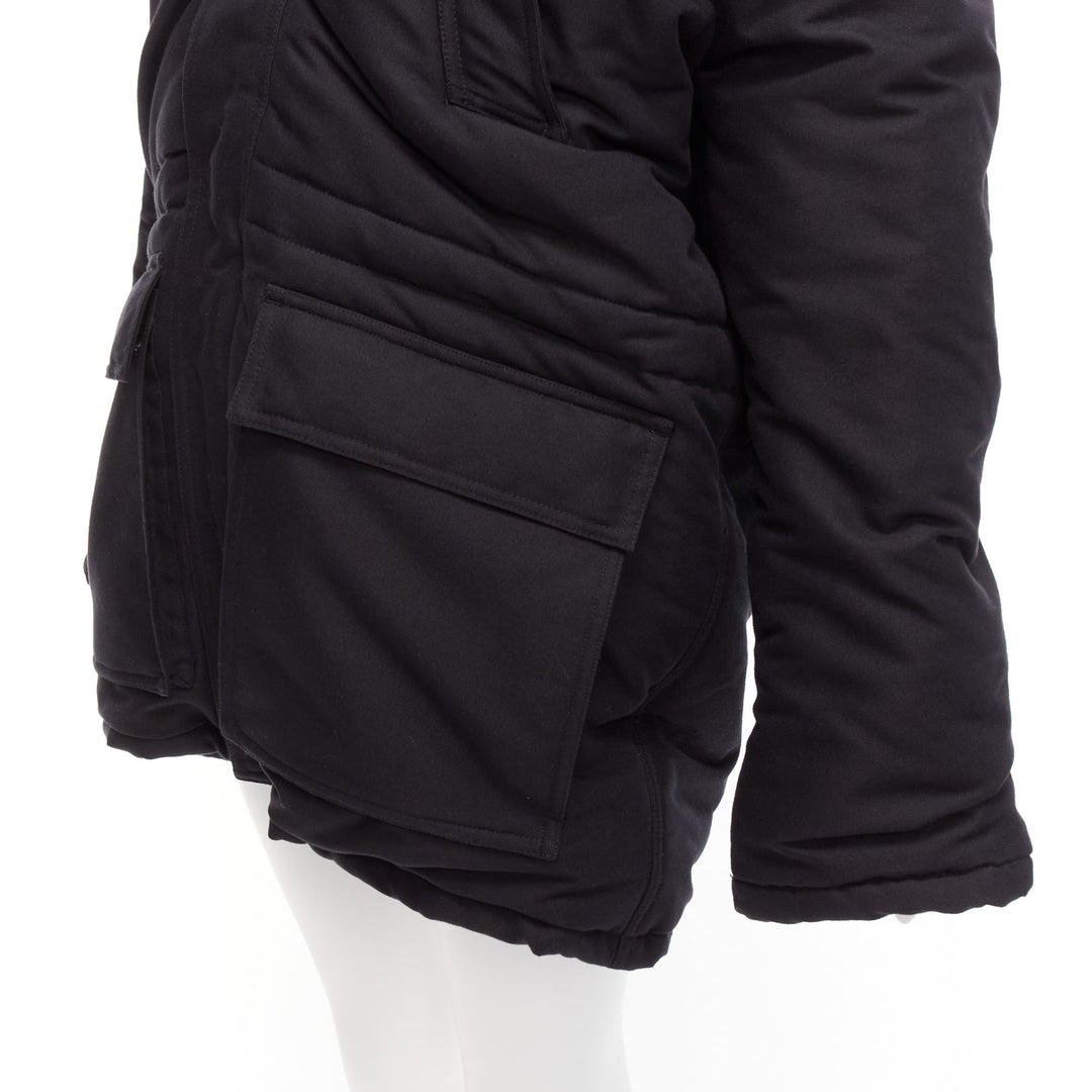 rare BALENCIAGA Demna 2021 Runway CB Parka black deconstructed jacket FR34 XS