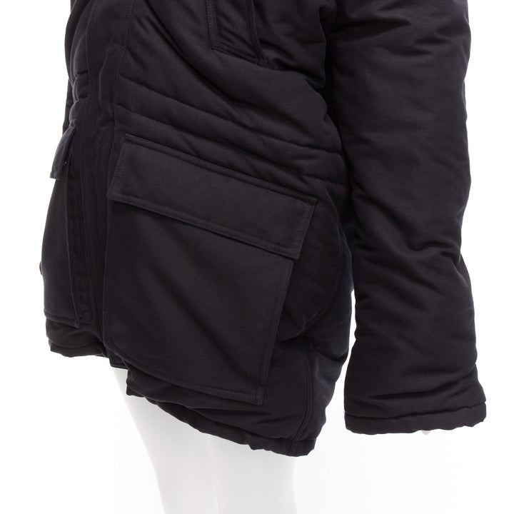 rare BALENCIAGA Demna 2021 Runway CB Parka black deconstructed jacket FR34 XS