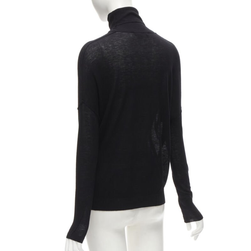 VINCE black viscose classic turtleneck long sleeves sweater XS