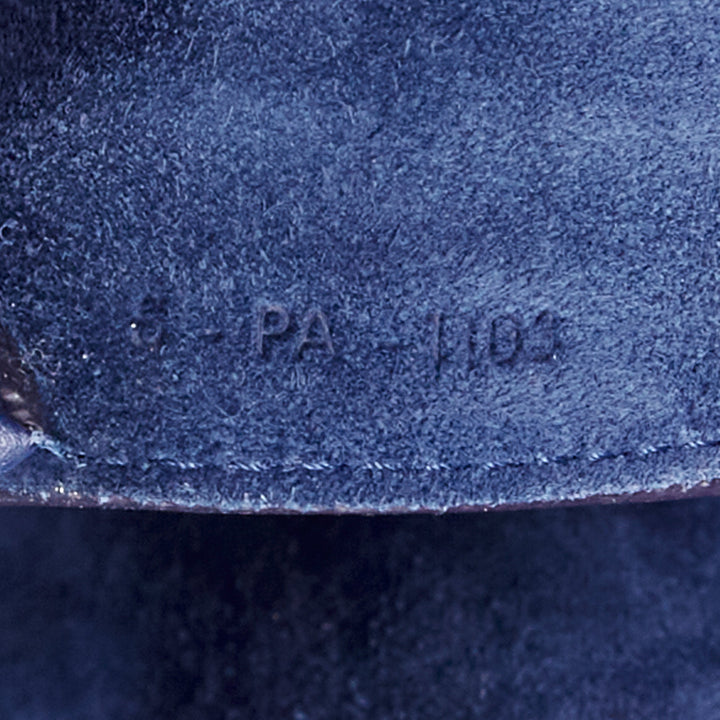 CELINE Cabas Phantom dark blue leather silver logo medium tote bag