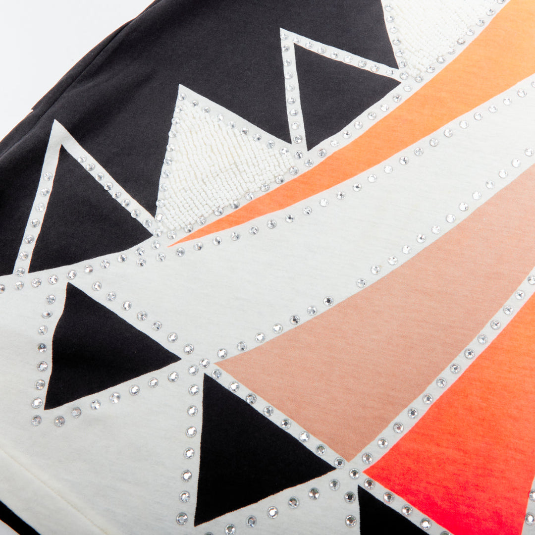 SASS & BIDE Love Shady neon orange black crystal embellished cotton tank S