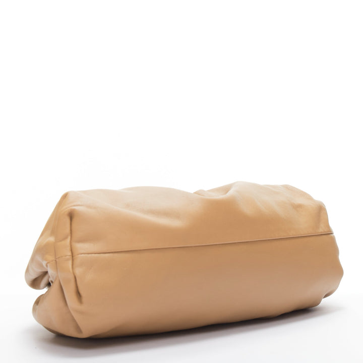 BOTTEGA VENETA The Pouch tan leather dumpling clutch bag