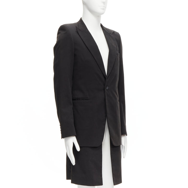 RAF SIMONS 2002 cotton black detachable layered longline coat jacket IT46 S