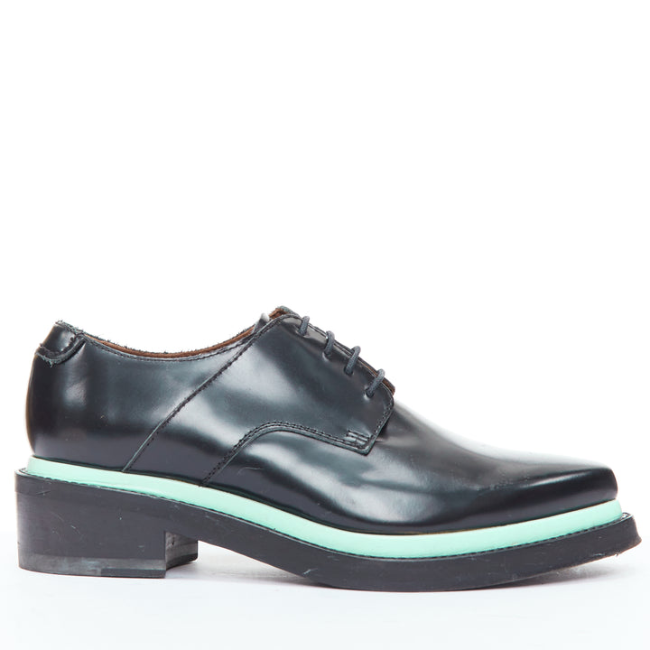 ACNE STUDIOS Lark mint blue midsole lace up minimal block shoes  EU38