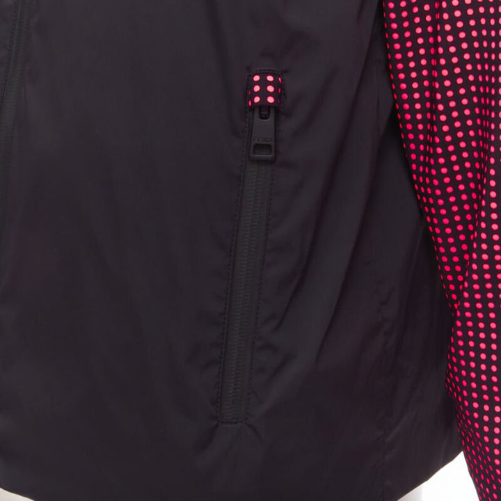 FENDI Karl Loves black pink polka dot nylon activewear windbreaker jacket