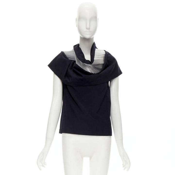 rare JUNYA WATANABE Vintage 1998 Runway silver architectural metal collar top S
