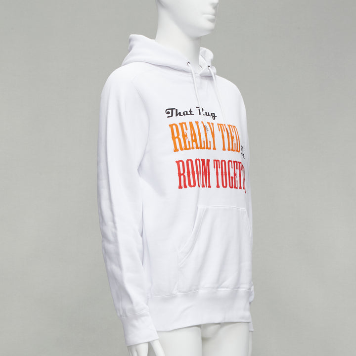 SACAI 2020 Big Lebowski Really Tied Room Together slogan white hoodie Sz.2 M