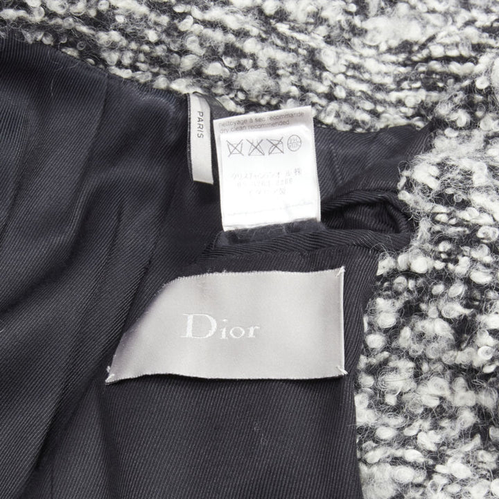 DIOR HOMME AW 2009 Hedi Slimane grey wool boucle coat XXS JP38